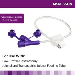 McKesson ENFit Y-Port Enteral Extension Set - Right Angle Connector, ISO 80369-3, 12 Inch, Non-Sterile