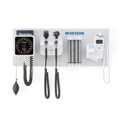 McKesson Integrated Diagnostic Wall System - LED Ophthalmoscope, Otoscope, Aneroid Sphygmomanometer, Thermometer & Specula Dispenser