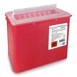 McKesson Prevent Biohazard Sharps Container - 2 Gallon Translucent Horizontal Entry Locking Lid