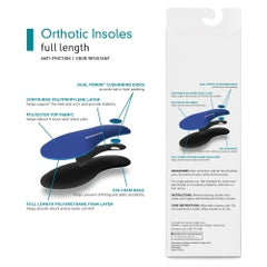 Full-Length Orthotic Insoles with PORON Cushioning - Medical Grade Arch Support for Plantar Fasciitis Relief