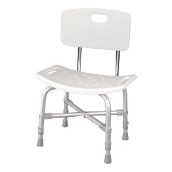 Bariatric Bath Bench with Backrest - 500 lbs Capacity - Adjustable Height 14-19" - 20" Seat Width