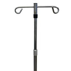 Medline Aluminium Deluxe Five Leg IV Pole - Heavy-Duty Medical IV Stand 48.5"-82" Height Adjustable (Case of 2)
