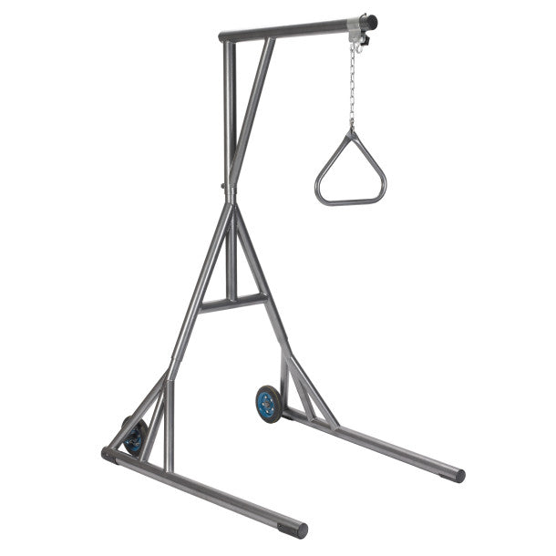 Free-Standing Trapeze Bar - Silver Vein Finish | Patient Mobility Aid & Transfer Assistance