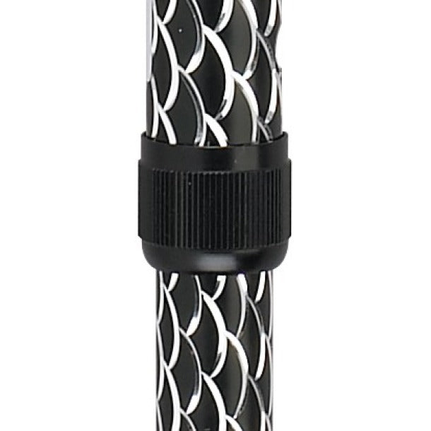 Offset Handle Cane Black Wave