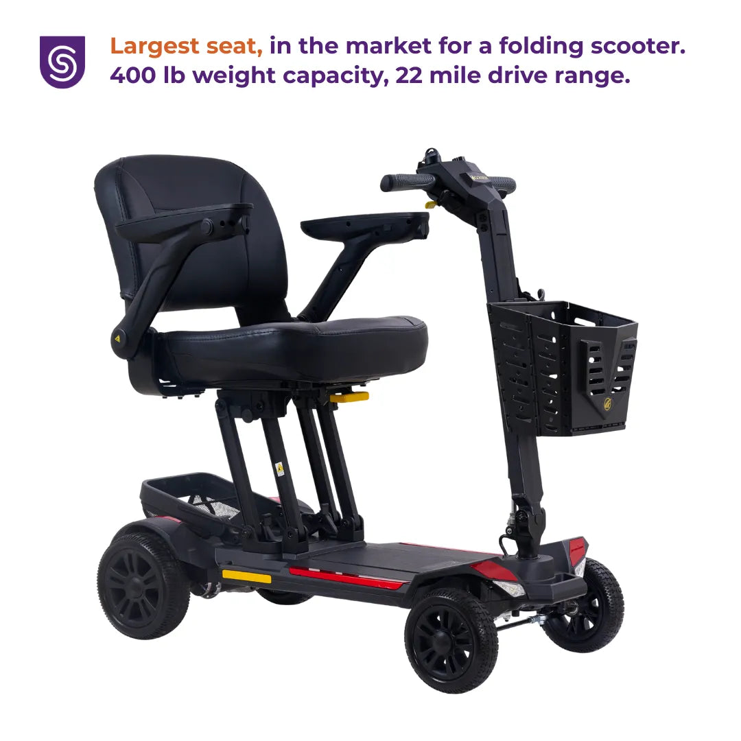 Buzzaround Carry On HD Folding Mobility Scooter - 400 lb Capacity, 22 Mile Range, Travel-Friendly