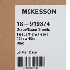 General Purpose Medical Drape Sheet - Blue 40" x 48" Tissue/Poly/Tissue - Non-Sterile (Case of 50)