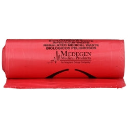 Red Infectious Waste Bags 30-33 Gallon - High-Density Polymer Medical Waste Disposal 33x40"
