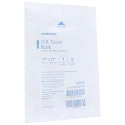 McKesson Disposable O.R. Towel Blue - Sterile 17x27 Inch Surgical Towel