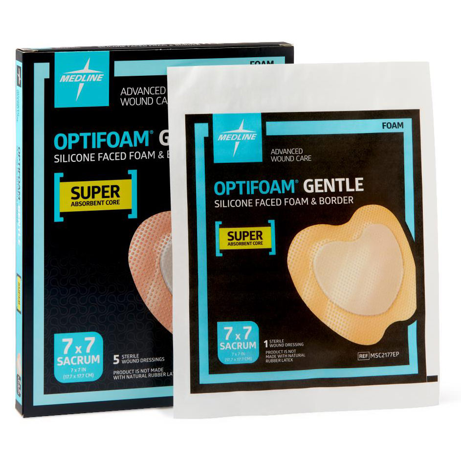 Optifoam Gentle Silicone-Faced Foam Dressing, Sacrum, Sterile - Advanced Wound Care