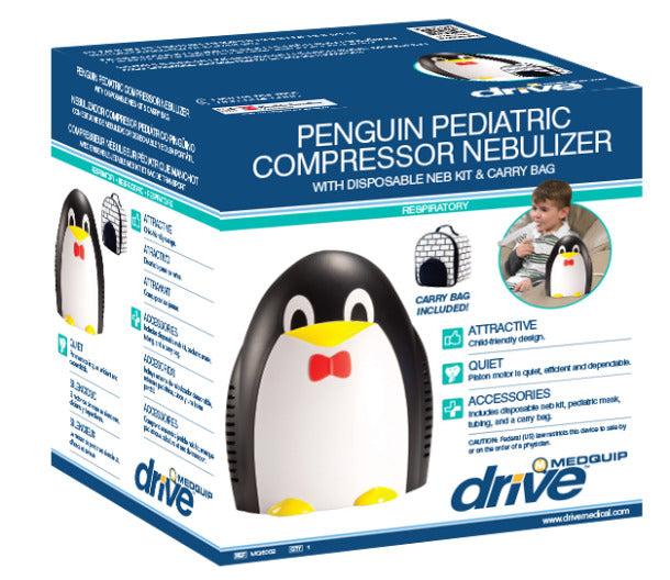 Drive Medical Penguin Pediatric Compressor Nebulizer - Child-Friendly Aerosol Therapy System (MQ6002)