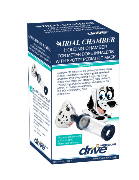Airial Spotz Dog Aerosol Mask with MDI Chamber - Canine Respiratory Inhaler for Asthma & Breathing Treatment