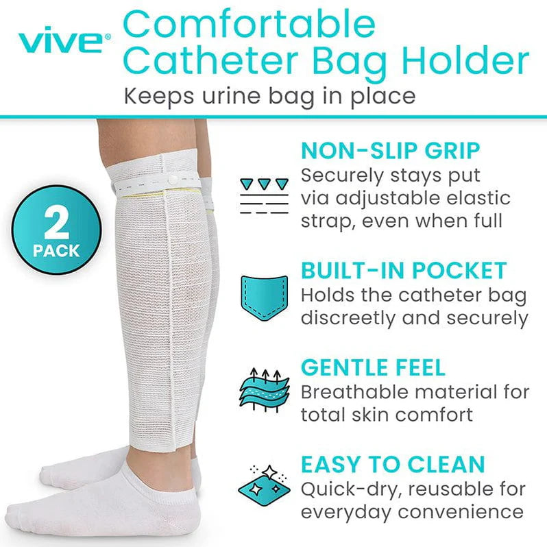 Catheter Leg Bag Holder (2 Pack)