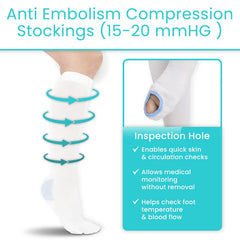 Knee High Anti Embolism Stockings 15-20mmHg