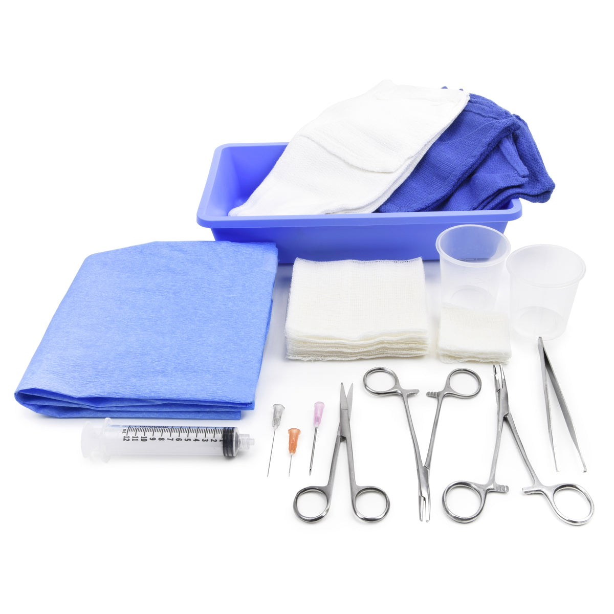 Sterile Laceration Tray with Stainless Steel Instruments - Premium Wound Repair Kit