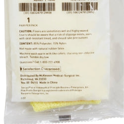 Terry Cloth Slipper Socks - Above Ankle Non-Slip Grip - Single Imprint