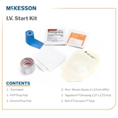 Professional I.V. Start Kit with Tegaderm Dressing and PVP Prep Pad - Sterile Medical Supply Kit