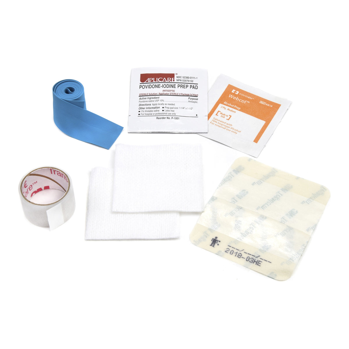 Sterile IV Start Kit with Tegaderm Dressing - Complete 8-Piece Medical Supply Set