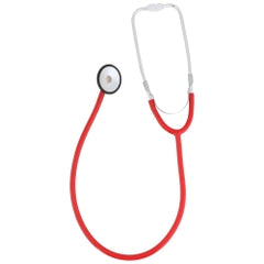 Single Lumen Classic Stethoscope - Red, 21 Inch Tube, Aluminum Chestpiece for Healthcare Professionals