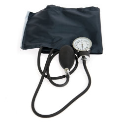 Basic Nylon Cuff Aneroid Sphygmomanometer - Large Adult Arm Blood Pressure Monitor with Carrying Case