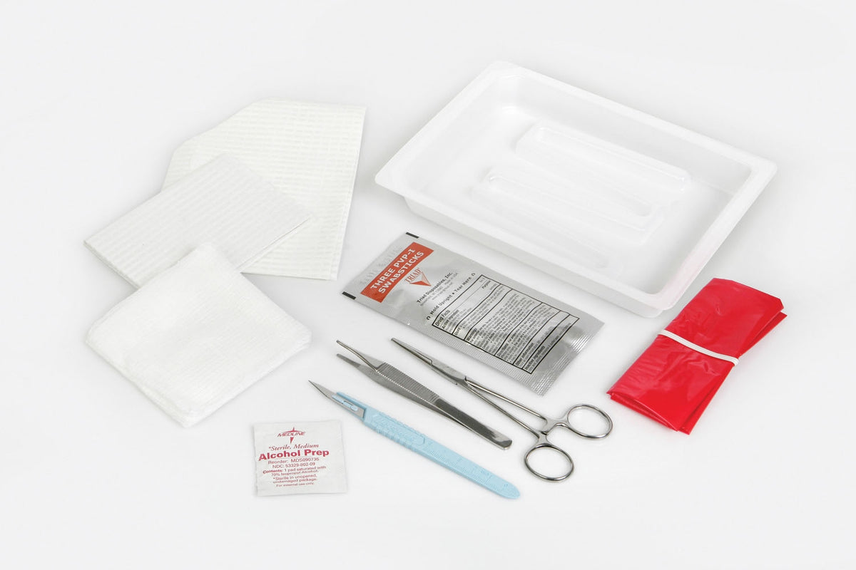 Incision and Drainage Tray - Sterile Surgical Kit with Comfort Loop Instruments