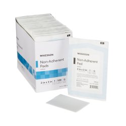McKesson Polyester Non-Adherent Wound Dressing - Sterile Medical Pad for Light Drainage