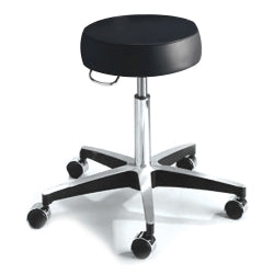Pneumatic Exam Stool Round Seat - Height Adjustable Medical Stool with Dual-Wheel Casters