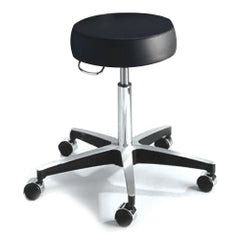 Pneumatic Exam Stool Round Seat - Height Adjustable Medical Stool with Dual-Wheel Casters