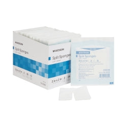 Sterile IV Split Sponges 6-Ply Polyester/Rayon - Individually Wrapped, Latex-Free for Drains, Catheters, Tracheostomy