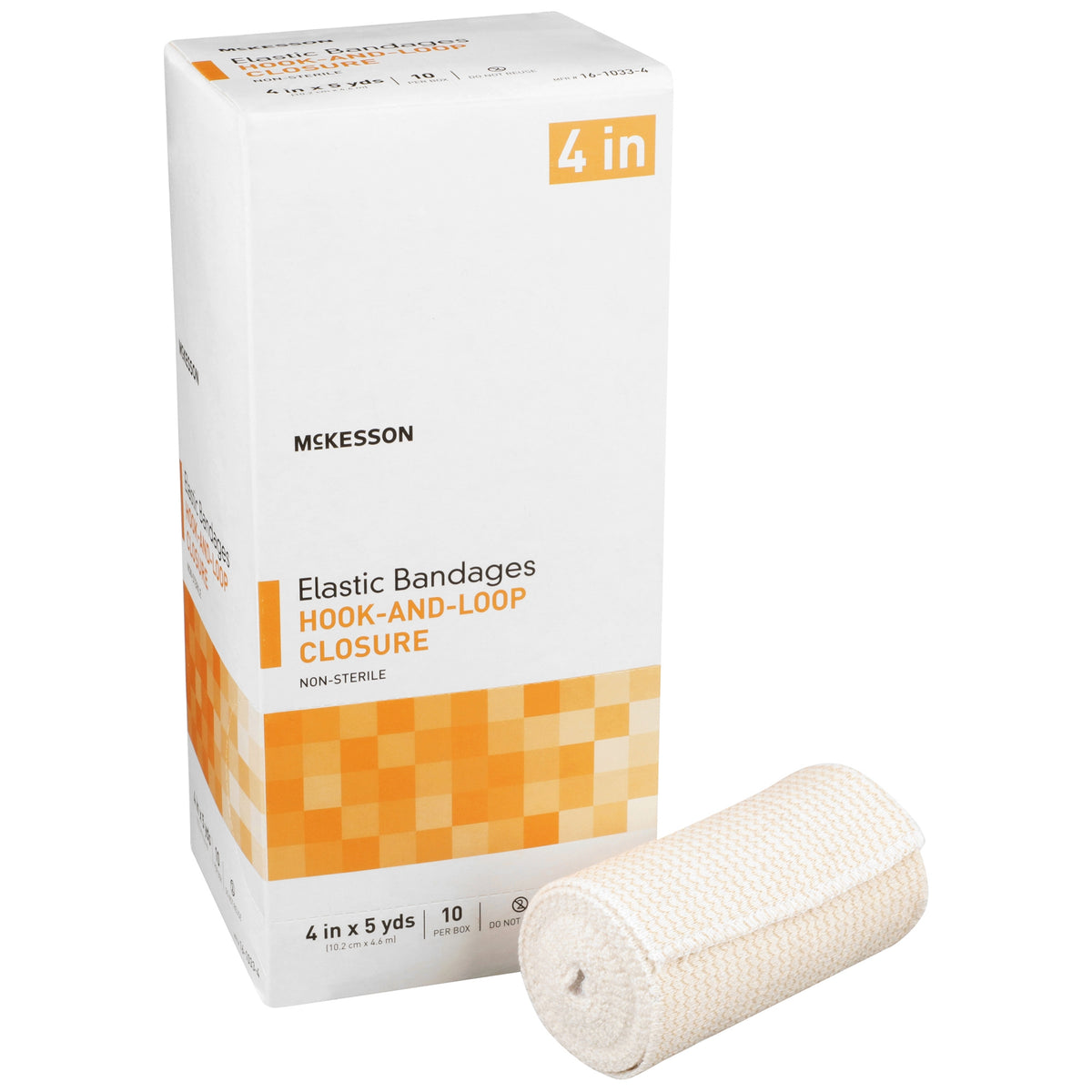 Elastic Bandage with Hook and Loop Closure - Non-Sterile Compression Wrap for Sprains, Strains & Injury Support