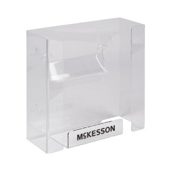 Glove Box Holder Wall Mount 2-Box Capacity - Clear Plastic, Horizontal/Vertical, Latex-Free - 4x10x10.75 Inch