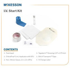 Disposable I.V. Start Kit Sterile - Complete IV Insertion Tray with Tegaderm & ChloraPrep