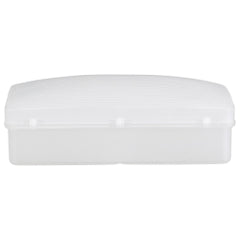Clear Polypropylene Soap Dish with Hinged Lid - 4 x 2.625 x 1.25 Inch