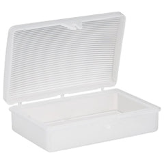 Clear Polypropylene Soap Dish with Hinged Lid - 4 x 2.625 x 1.25 Inch
