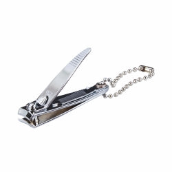 Professional Fingernail Clippers with File & Keychain - Curved Jaw Design (12.4 x 54.4 x 13.5 mm)