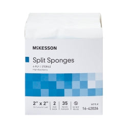 High Absorbent Split Sponge - Polyester Rayon Blend for Wound Care & Medical Tubes