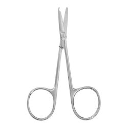 Littauer Suture Scissors - Stainless Steel with Hook-Shaped Tip and Finger Ring Handle, Non-Sterile