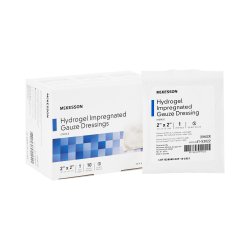 McKesson Hydrogel Gauze Dressing - Sterile White Square 2x2 Inch for Wound Care