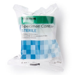 McKesson Sterile Specimen Container with Screw Cap - 4 oz, Graduated, Tamper-Evident Seal