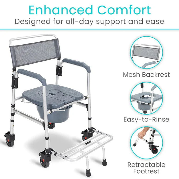 Core Shower Commode Transport Wheelchair