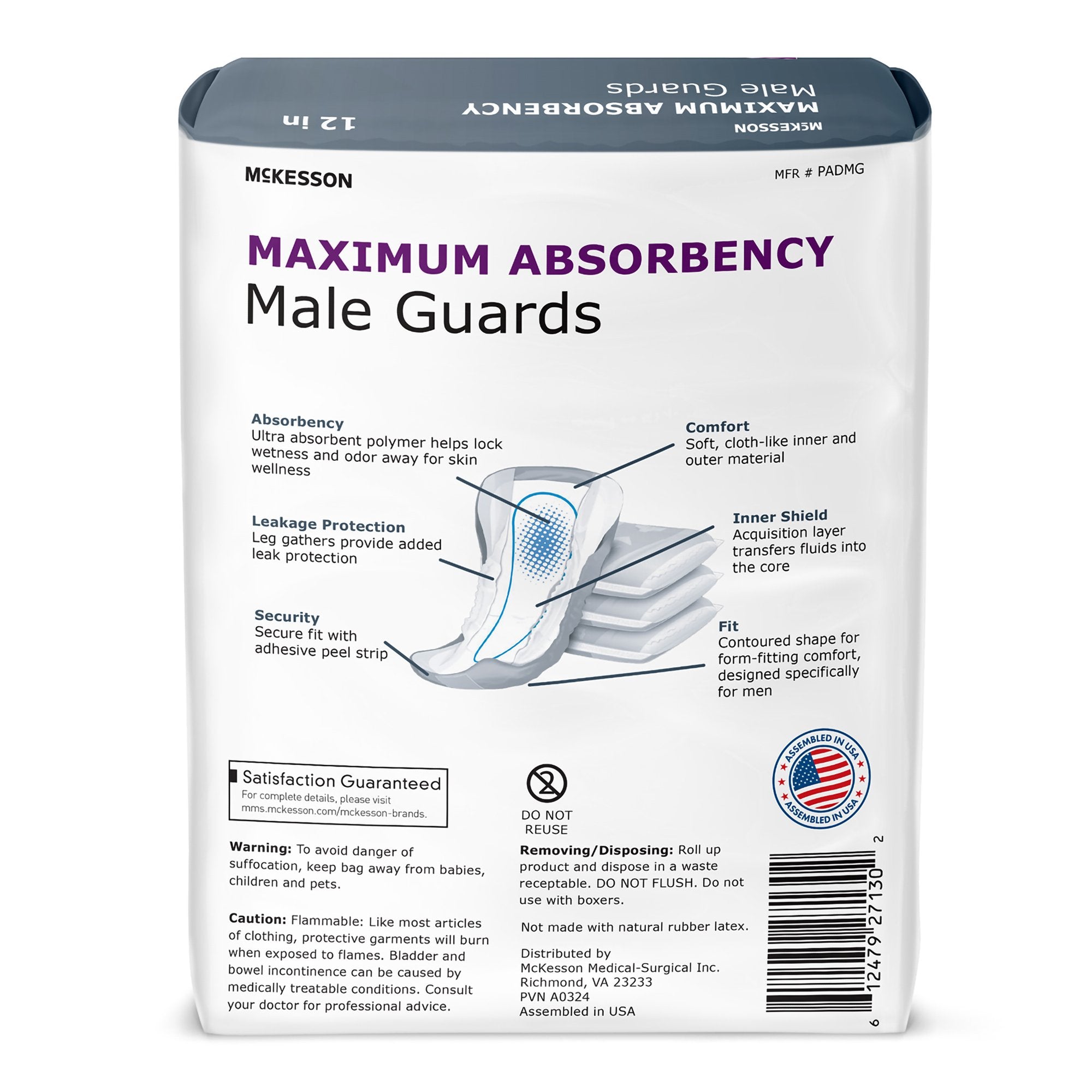 Maximum Absorbency Male Guards - 12 Hour Leak Protection | Disposable Incontinence Pads for Men