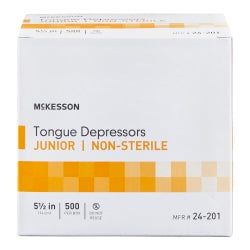 McKesson Junior Tongue Depressors - 5.5 Inch Wooden, Unflavored, Latex-Free for Pediatric Use
