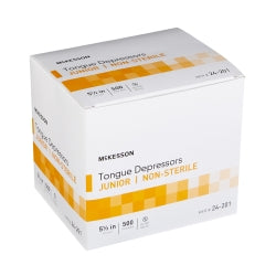 McKesson Junior Tongue Depressors - 5.5 Inch Wooden, Unflavored, Latex-Free for Pediatric Use