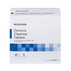 McKesson Denture Cleaner Tablets - Antibacterial Effervescent Formula with Baking Soda