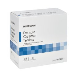 McKesson Denture Cleaner Tablets - Antibacterial Effervescent Formula with Baking Soda