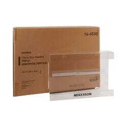 Clear Plastic Glove Box Holder - 3-Box Wall Mount Dispenser for Standard Glove Boxes