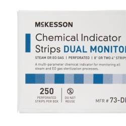 Dual Monitor Sterilization Chemical Indicator Strips - Steam & EO Compatible - 250 Count