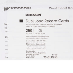 McKesson Dual Load Sterilization Record Card - Multi-Parameter Chemical Indicator, 3 x 5 Inch, White
