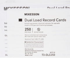 McKesson Dual Load Sterilization Record Card - Multi-Parameter Chemical Indicator, 3 x 5 Inch, White