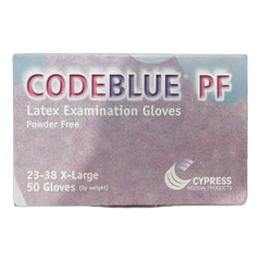 McKesson CODEBLUE Powder-Free Latex Exam Gloves - Blue Extended Cuff 11.8 Inch Fully Textured Ambidextrous Non-Sterile