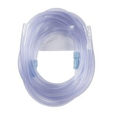 Suction Connector Tubing, 12 Ft x 1/4 Inch, Sterile, Ribbed PVC - 2 Female & 1 Male Connector